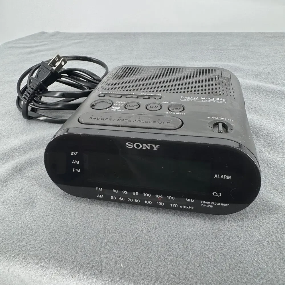 Sony Dream Machine ICF-C218 FM/AM Clock Radio Black Digital‎ Alarm Auto Time